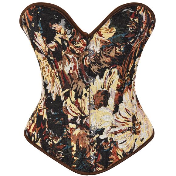 Other - 6137 Vintage Renaissance Floral Lace Up Bustier Corset Shapewear Top US